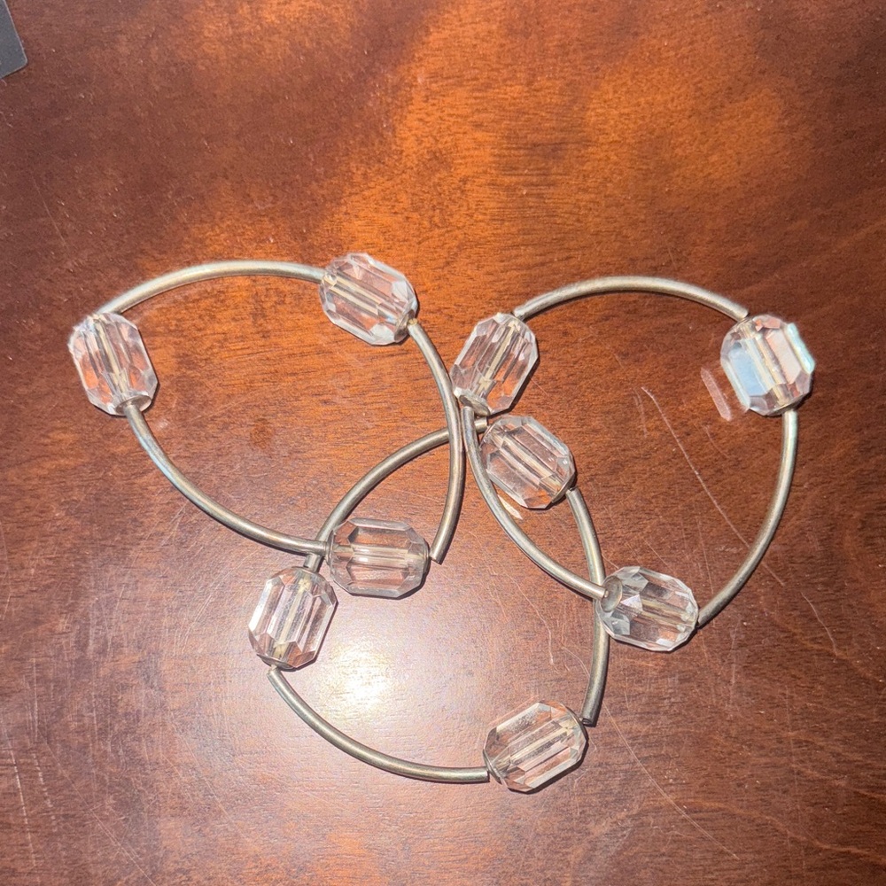 Fun Silver and Clear Beaded Women's Bracelets